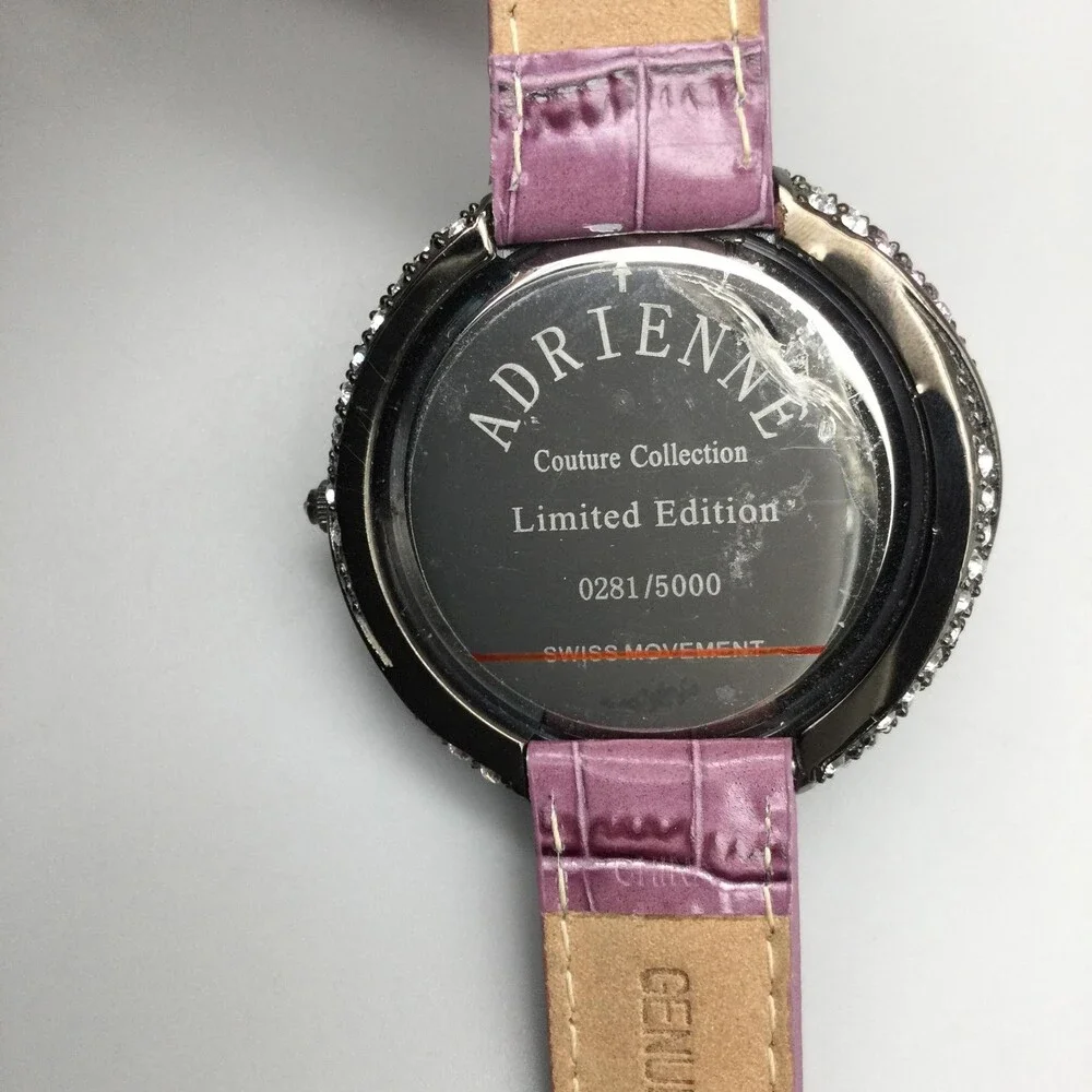 Adrienne Couture Womens Watch 41mm Pink Silver Tone Limited Edition New Battery